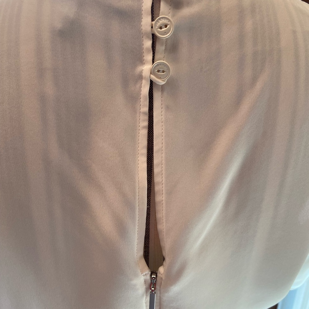 Rag & Bone Runched Ruffle Off White Blouse size 6 - Picture 7 of 16